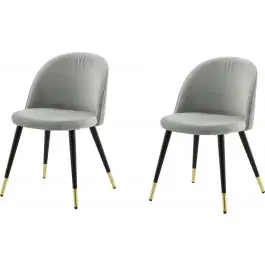 Esszimmerstuhl Velvet Venture Design - Samt Grau - 55x77x50 cm Rabatt