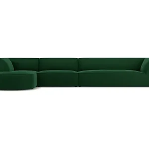 Must-Have CXL by Christian Lacroix - 5-Sitzer Ecksofa links "Charles" Sitzer aus Samt grün - 366x180x69cm