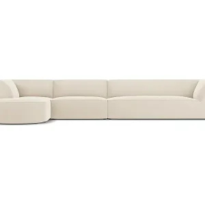 Angebot CXL by Christian Lacroix - 5-Sitzer Ecksofa links "Charles" Sitzer aus Samt beige - 366x180x69cm