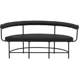 Günstig Sitzbank Stallhagen Schwarz Stahl PU 165x51x75 cm Venture Design