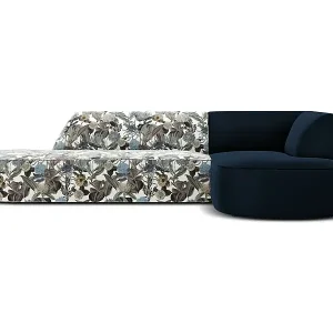 CXL by Christian Lacroix - 4-Sitzer Ecksofa rechts "Charles" Sitzer aus Samt blaues gartenmotiv - 273x180x69cm Preiswert