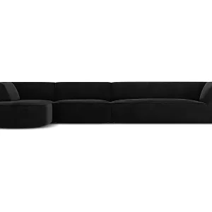 CXL by Christian Lacroix - 5-Sitzer Ecksofa links "Charles" Sitzer aus Samt schwarz - 366x180x69cm Highlight