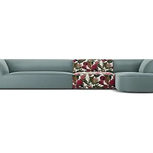 CXL by Christian Lacroix - 5-Sitzer Ecksofa rechts "Charles" Sitzer aus Samt rosengarten-motiv - 366x180x69cm Gratis Versand