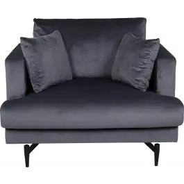 Einzelsofa Sofia Venture Design - Velours Polyester - 92x82x104 cm - Dunkelgrau Mega-Angebot