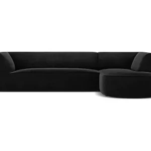 CXL by Christian Lacroix - 4-Sitzer Ecksofa rechts "Charles" Sitzer aus Samt schwarz - 273x180x69cm Günstig