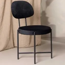 Direktkauf Esszimmerstuhl Stella Venture Design - schwarzer Samt - 60x89x50 cm