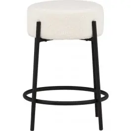 Barhocker Tucson klein Venture Design - Schwarz/Weiss Bouclé - Ø 50 cm Finale Aktion