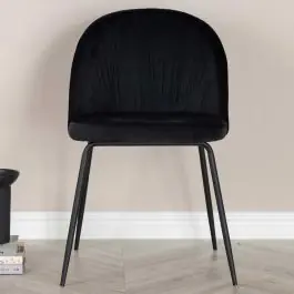 Esszimmerstuhl Wrinkles Venture Design - schwarzer Samt - 50x80x49 cm Kostenfreie Lieferung