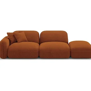CXL by Christian Lacroix - 3-Sitzer modulares Sofa rechts "Lucien" Sitzer aus Samt terrakotta - 295x90x70cm Neu