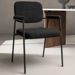 Sichere Zahlung Esszimmerstuhl Yesterday Venture Design - Schwarz, Bouclé, 61x90x58 cm