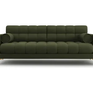 Cosmopolitan Design - 4-Sitzer Sofa "Bali" aus strukturiertem Stoff grün - 217x92x75cm Top-Seller