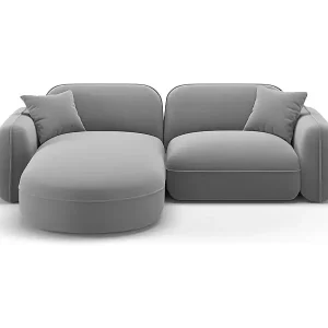 Online Kaufen CXL by Christian Lacroix - 3-Sitzer modulares Ecksofa links "Lucien" Sitzer aus Samt hellgrau - 230x165x70cm