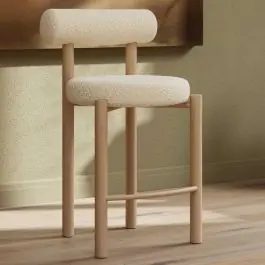 Direktkauf Barhocker Tillo Venture Design - Bouclé beige - 52x94x52 cm