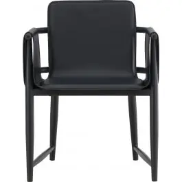 Kracherpreis Esszimmerstuhl Bjäre Venture Design - Metallgestell, schwarzes PU - 60x61x78 cm - Schwarz