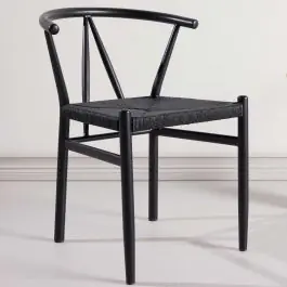 Esszimmerstuhl Alfons Venture Design - Stahl & Seil - 58x72x55 cm - Schwarz Kostenloser Rückversand