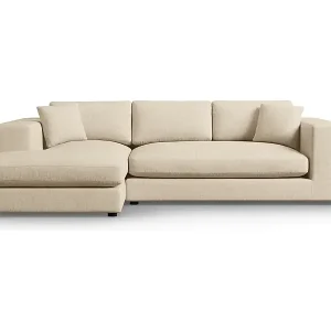 CXL by Christian Lacroix - 5-Sitzer Ecksofa links "Tendance" Sitzer aus strukturiertem Stoff beige - 282x174x72cm Top-Angebot