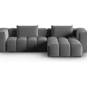 CXL by Christian Lacroix - 3-Sitzer modulares Ecksofa rechts "Lorella" Sitzer aus Samt Zement - 260x145x70cm Finale Aktion