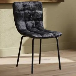 Versand Am Gleichen Tag Esszimmerstuhl Punsch Venture Design - Schwarzer Samt - 52x80x45 cm