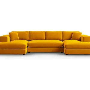 Neu Im Sortiment CXL by Christian Lacroix - 5-Sitzer Panoramasofa "Tendance" Sitzer aus Samt gold - 344x170x72cm