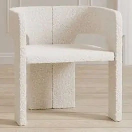 Esszimmerstuhl Kristin Venture Design - Bouclé Weiß - 60x70x64 cm Schneller Versand
