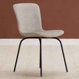 Esszimmerstuhl Linus Venture Design - Bouclé-Bezug Beige - 53x80x45 cm Schneller Versand