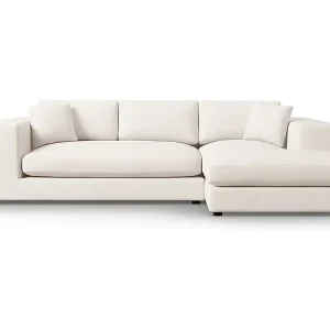 CXL by Christian Lacroix - 5-Sitzer Ecksofa rechts "Tendance" Sitzer aus strukturiertem Stoff weiß - 282x174x72cm Neu Im Sortiment