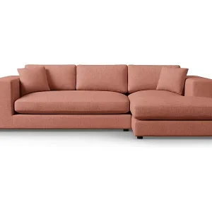 Bestseller CXL by Christian Lacroix - 5-Sitzer Ecksofa rechts "Tendance" Sitzer aus strukturiertem Stoff rot - 282x174x72cm