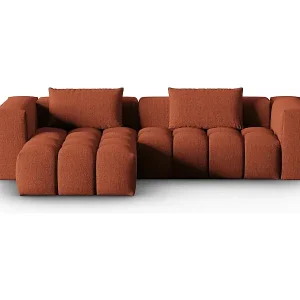 CXL by Christian Lacroix - 3-Sitzer modulares Ecksofa links "Lorella" Sitzer aus strukturiertem Stoff koralle - 260x145x70cm Preiswert
