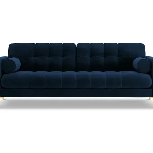 Cosmopolitan Design - 4-Sitzer Sofa "Bali" aus Samt königsblau - 217x92x75cm Kostenloser Versand