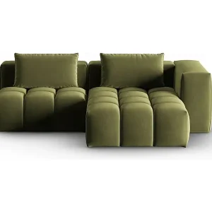 Knallerangebot CXL by Christian Lacroix - 3-Sitzer modulares Ecksofa rechts "Lorella" Sitzer aus Samt hellgrün - 205x145x70cm