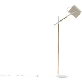 Kostenloser Rückversand Stehlampe Dennis Venture Design - Beige Leinen & Holz - 66x156x30 cm