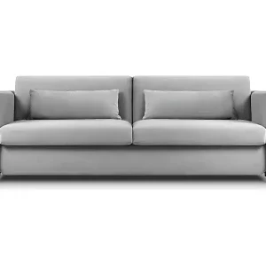 Begrenztes Angebot CXL by Christian Lacroix - 3-Sitzer ausklappbares Sofa "Yanis" Sitzer aus Samt grau - 202x102x80cm