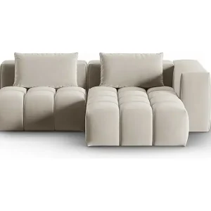 CXL by Christian Lacroix - 3-Sitzer modulares Ecksofa rechts "Lorella" Sitzer aus Samt Ecru - 205x145x70cm Saisonangebot