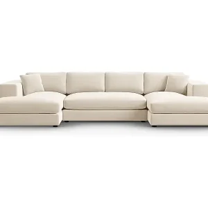 Saisonangebot CXL by Christian Lacroix - 5-Sitzer Panoramasofa "Tendance" Sitzer aus Samt beige - 344x170x72cm