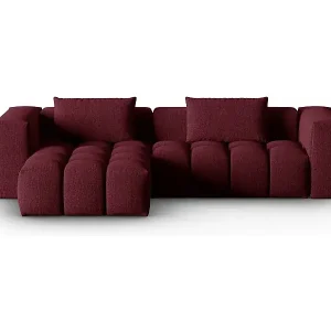 CXL by Christian Lacroix - 3-Sitzer modulares Ecksofa links "Lorella" Sitzer aus strukturiertem Stoff burgundfarben - 260x145x70cm Jetzt Kaufen