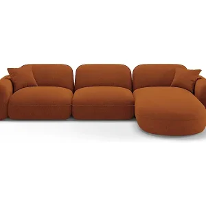 Neue Ware CXL by Christian Lacroix - 4-Sitzer modulares Ecksofa rechts "Lucien" Sitzer aus Samt terrakotta - 320x165x70cm