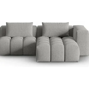 Günstig CXL by Christian Lacroix - 3-Sitzer modulares Ecksofa rechts "Lorella" Sitzer aus strukturiertem Stoff dunkelbeige - 205x145x70cm