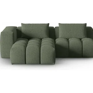 Kostenfreie Lieferung CXL by Christian Lacroix - 3-Sitzer modulares Ecksofa links "Lorella" Sitzer aus strukturiertem Stoff dunkles olivgrün - 205x145x70cm