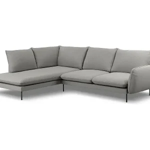 Highlight Cosmopolitan Design - 6-Sitzer Ecksofa links "Vienna" aus Boucle grau - 275x185x95cm