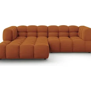 Neu Im Sortiment Cosmopolitan Design - 3-Sitzer modulares Ecksofa links "Sky" aus Samt terrakotta - 244x162x75cm