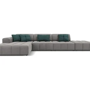 CXL by Christian Lacroix - 5-Sitzer Ecksofa links "Luc" Sitzer aus Samt hellgrau - 341x166x70cm Bestseller