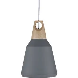 Pendelleuchte Nao von Venture Design - Stahl & Holz - Ø16cm - Grau Ausverkauf