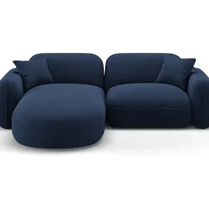 CXL by Christian Lacroix - 3-Sitzer modulares Ecksofa links "Lucien" Sitzer aus Samt dunkelblau - 230x165x70cm Expressversand