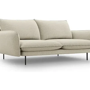 Cosmopolitan Design - 3-Sitzer Sofa "Vienna" aus strukturiertem Stoff beige - 200x92x95cm Wochenendangebot