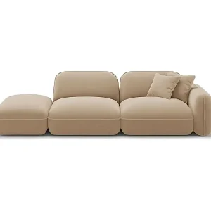 CXL by Christian Lacroix - 3-Sitzer modulares Sofa links "Lucien" Sitzer aus Samt sand - 295x90x70cm Geprüft