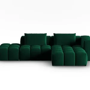 CXL by Christian Lacroix - 4-Sitzer modulares Ecksofa rechts "Lorella" Sitzer aus Samt flaschengrün - 265x145x70cm Neu