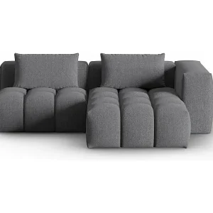 Schneller Versand CXL by Christian Lacroix - 3-Sitzer modulares Ecksofa rechts "Lorella" Sitzer aus strukturiertem Stoff grau - 205x145x70cm