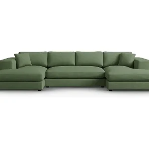 CXL by Christian Lacroix - 5-Sitzer Panoramasofa "Tendance" Sitzer aus Cord grün - 344x170x72cm Ausverkauf