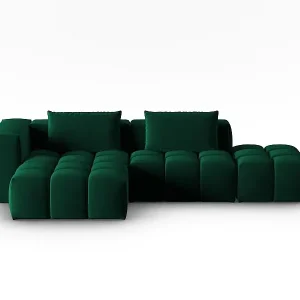 Neu CXL by Christian Lacroix - 4-Sitzer modulares Ecksofa links "Lorella" Sitzer aus Samt flaschengrün - 265x145x70cm