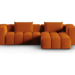 CXL by Christian Lacroix - 3-Sitzer modulares Ecksofa rechts "Lorella" Sitzer aus Samt terrakotta - 260x145x70cm Neu Im Sortiment